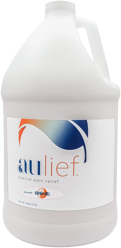 China-Gel Aulief Pain Relief Cream Arthritis & Muscle Rub for Sore Muscle & Joint Pain, 목, 무릎 및 허리 통증, 프리미엄 염료 무료 화이트 토닉 젤, 128 oz Bottle