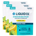 액체 I.V.® Hydration Multiplier® Sugar-Free - Lemon Lime - Hydration Powder Packets | Electrolyte Powder Drink Mix | 편리한 Single-Serving Stick | Non-GMO | 14 서빙 (팩 오브 3)