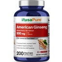 NusaPure 미국 인삼 10 : 1 추출물, 5000mg에 500mg 상당 - 200 Veggie 캡슐 (Vegetarian, Non-GMO, Vegan)
