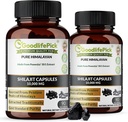 Trace Mineral & Fulvic Acid High Altitude Sourcing의 Potent Shilajit Rich의 프리미엄 Himalayan Shilajit 캡슐. 전통적으로 AllNatural NonGMO No Stearate No Rice Flour (포장 2)