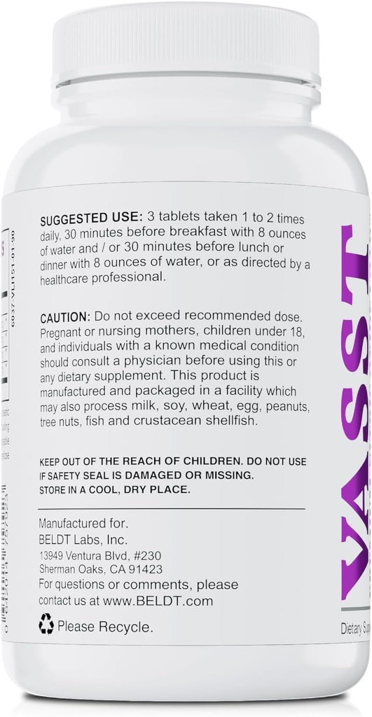 BELDT Labs VASST 니트로 산화물 승압기, N.O. Arginine-AKG, OKG, GKG 및 L 아르기닌 HCL의 3,000mg 이상 보충 - 90 정제