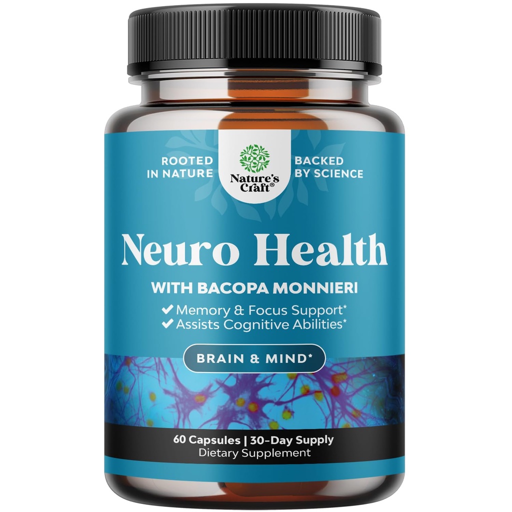 기억과 초점 지원을 위한 Nootropic 뇌 보충교재 - Bacopa Monnieri, VIT A, B6, Riboflavin, Niacin, Thiamin & Folate를 가진 정신 지원 & Clarity를 위한 비타민 - Cognitive Complex - 60 조사