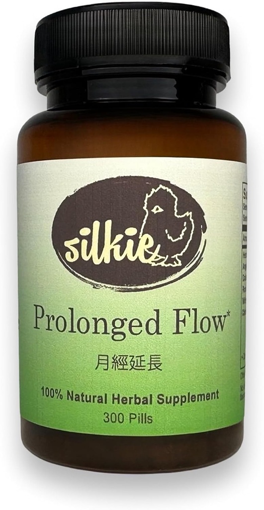 Silkie Prolonged Flow Supplement - Hormonal Balance Support, Decreases & Regulates Menstrual Cycle, 핫 플래시 & 나이트 스웨터 릴리프, 300 카운트