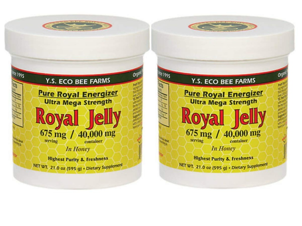 Y.S. Eco Bee Farms, (2 팩) 로얄 젤리, 꿀, 675 mg, 1.3 파운드 (595 g)