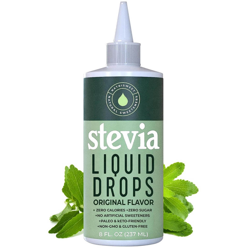 Stevia Liquid Drops, 8 Fl oz, 1823 서빙, Zero Calories & Zero Carbs, Delicious Sugar Substitute Great for Keto & Paleo Diets, Natrisweet