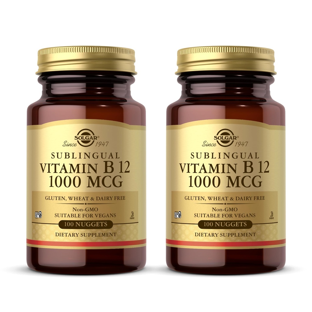Solgar 하위 언어 비타민 B12 1000 mcg - 250 Nuggets, 2 팩 - Non-GMO, Vegan, Gluten 무료, Dairy 무료, Kosher - 500 총 서빙