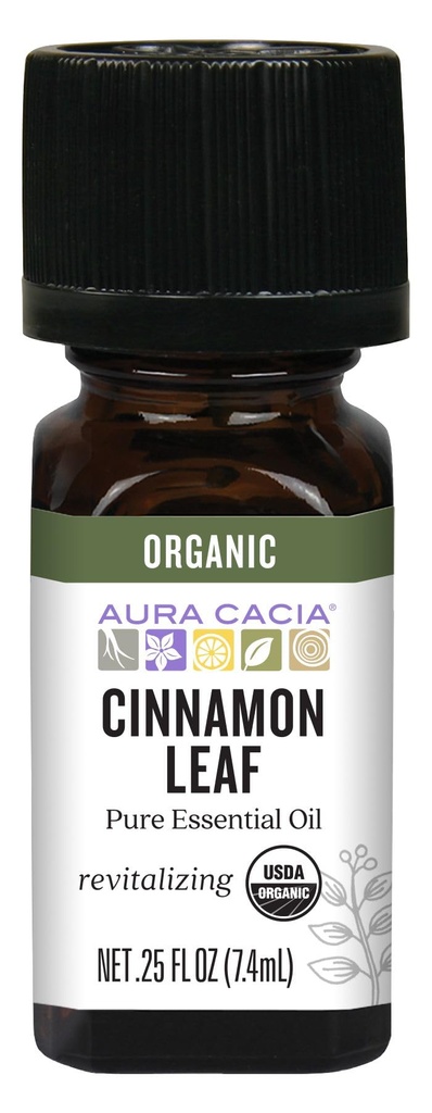Aura Cacia 유기 계피 잎 정유, 0.25 Ounce