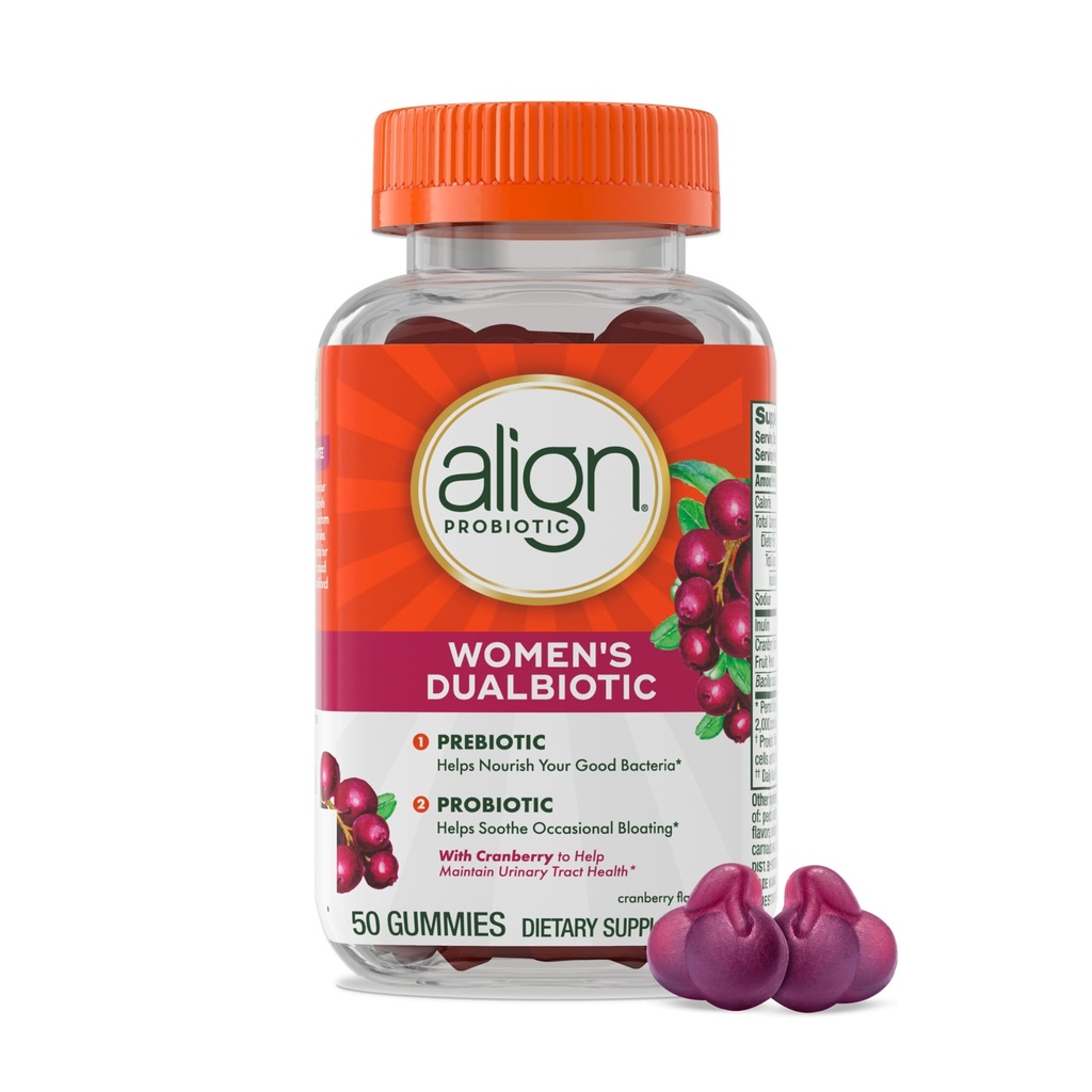 Align Women's Health, Prebiotic + Probiotic, Feminine 건강을 위한 Cranberry, 도움 Nourish & Digestive 건강, 50 구미를 위한 좋은 박테리아를 추가하십시오