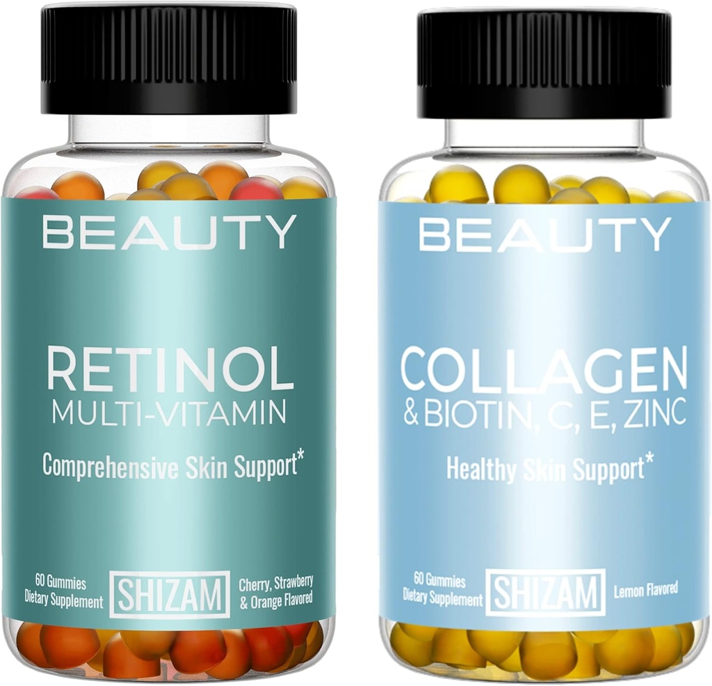 SHIZAM Retinol 멀티 비타민 & 콜라겐 w Biotin Gummies