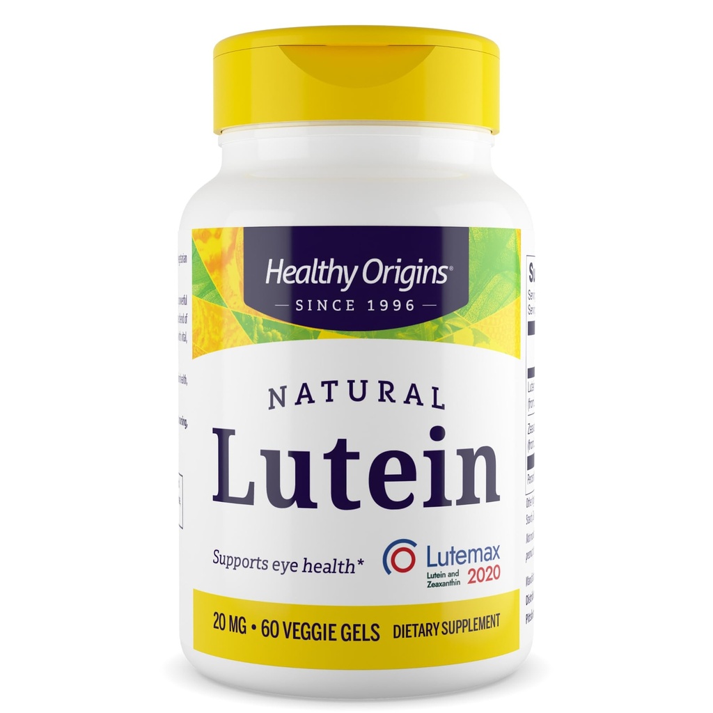 건강한 근원 Lutein 20 mg (Zaxanthin, 비 GMO, Vegan, 눈 지원으로 Lutemax 2020년), 60의 Veggie 젤