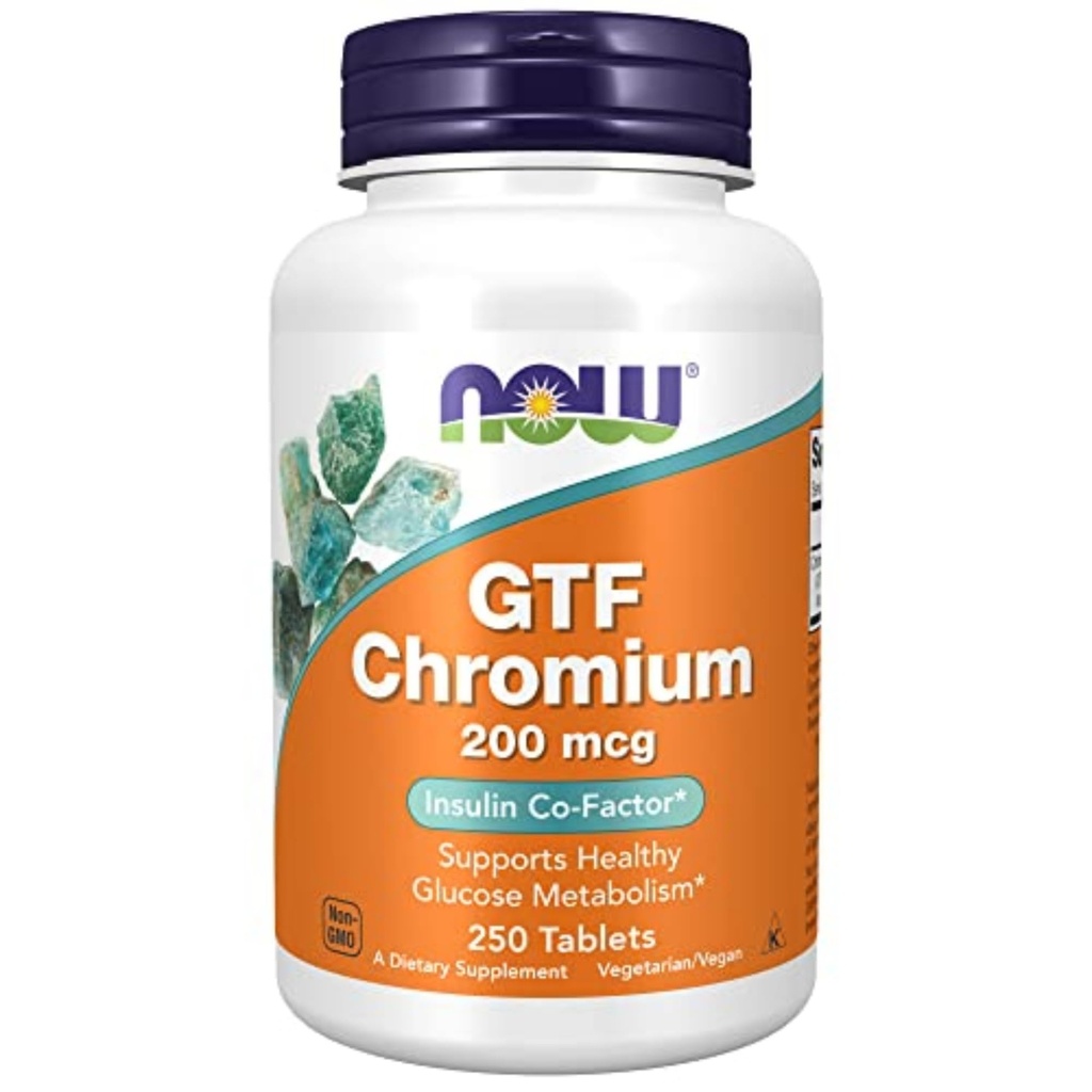 지금 음식 보충교재, GTF (Glucose 포용력 요인) 크롬 200 mcg, Insulin Co-Factor*, 250의 정제