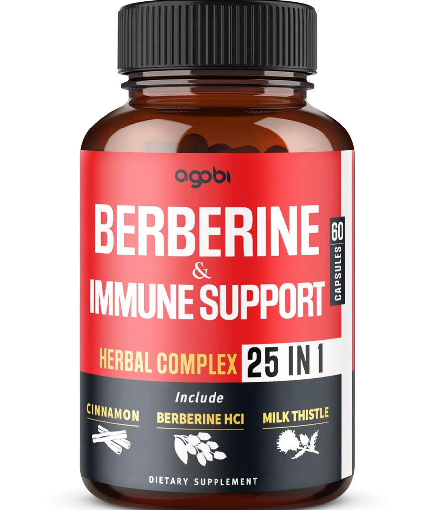 Ceylon, Ashwagandha, Turmeric, Milk Thistle, Elderberry & Black Pepper와 프리미엄 Berberine 보충 - Immune 시스템, 심혈관 및 위장 지원 - 60 캡슐