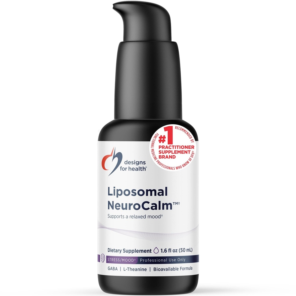 Health Liposomal NeuroCalm 설계 - 액체 GABA + L-Theanine 지원 Calm + 건강한 스트레스 응답 (25 서빙 / 1.7oz)