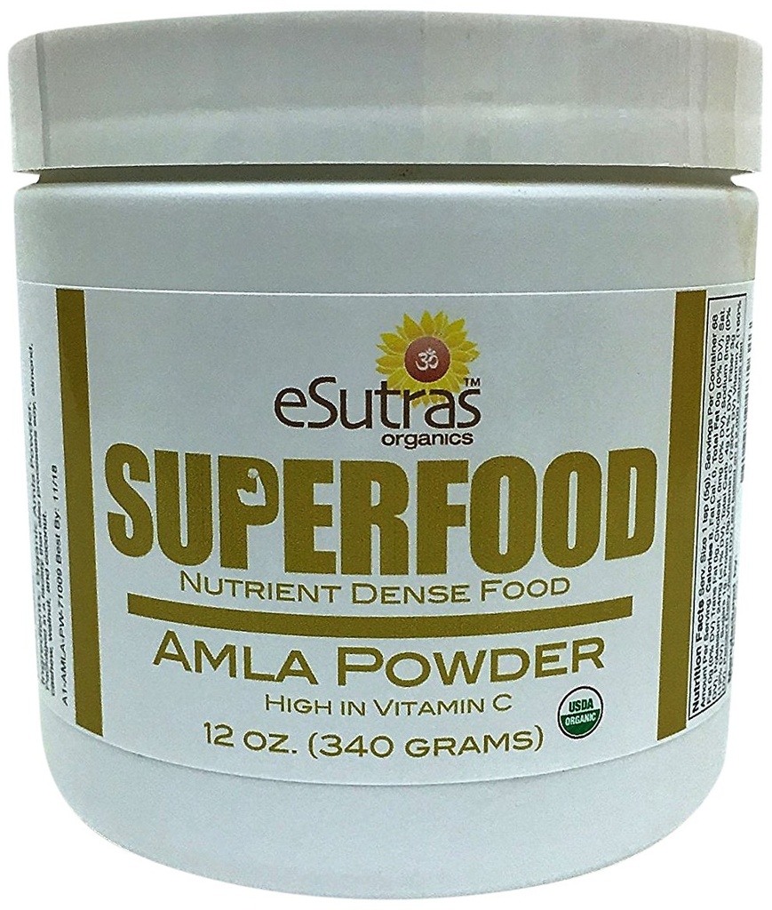 유기 Amla 분말 12 oz, 30 서빙 자연적인 비타민 C (Immune 비타민) Amalaki 건강한 매끈함을 위한 찬 눌러진 유기 양분