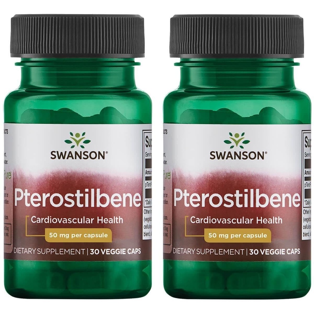 Swanson Pterostilbene 50 mg 30 Veg 모자 (2 팩)