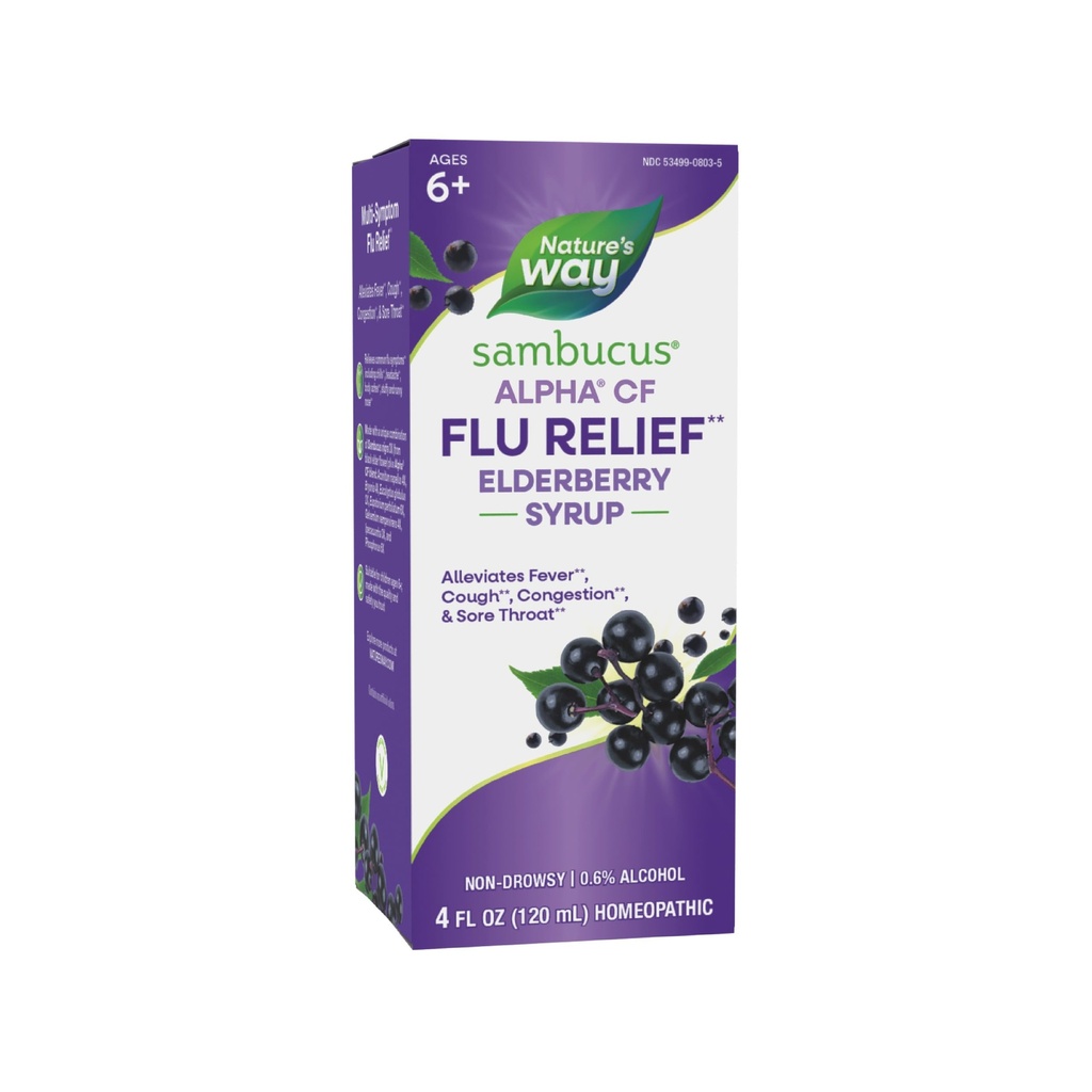 Nature's Way Sambucus Alpha CF Flu Relief* Sambucus nigra 3X 및 Alpha CF, Relieves Flu Symptoms*, 4 Fl Oz (패키지 May Vary)