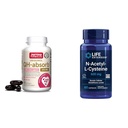 Jarrow 공식 QH-Absorb 200 mg - 높은 흡수 Co-Q10 - Co-Q10 & 생활 연장 N-Acetyl-L-Cysteine (NAC)의 활동적인 산화 방지제 모양, 면역력, NAC 600 mg