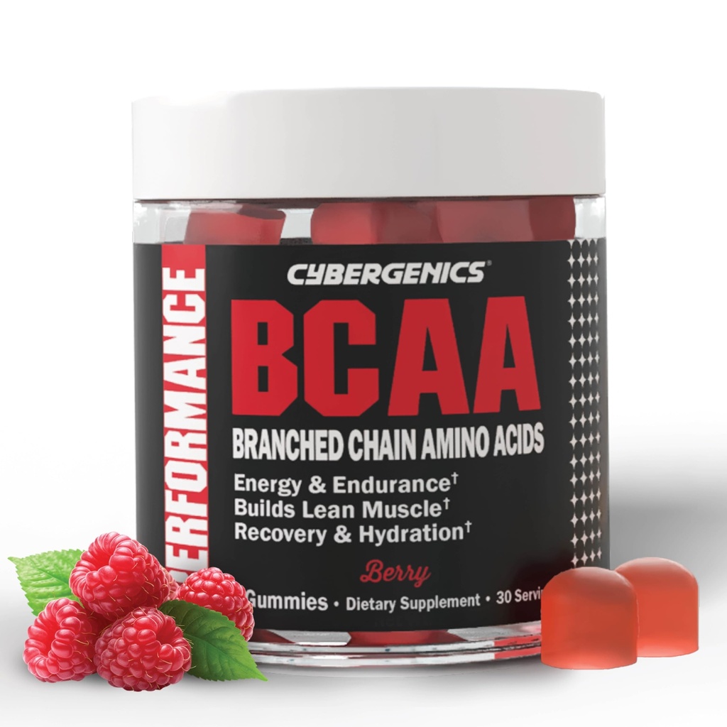 BCAA Gummies, Electrolytes 분기된 사슬 아미노산을 가진 에너지 Chews, Lean 근육과 Boost 내구시간, 60 Gummies, 베리 맛을 내는