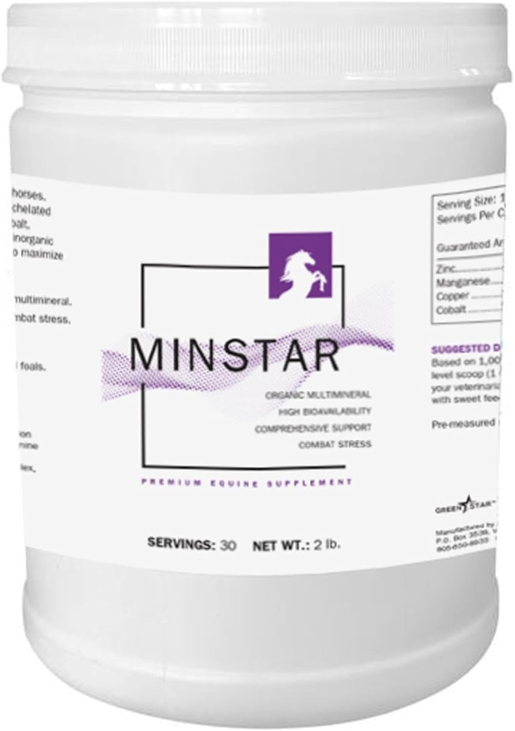 녹색 별, MinStar, 분말 Equine 보충교재, 급식 첨가물, 2개 Lbs
