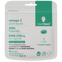 DHA 보조제 (60) | 두 배 농축 오메가 3 DHA 500mg PER 캡슐 - 1 일 | 뇌 및 눈 건강 지원 | Vegan DHA - 오메가 3 조류 오일 | DHA 1000mg x 2 캡슐 | 2 개월 공급 | 지속 가능