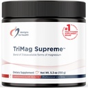 건강 TriMag Supreme Powder 용 디자인 - 300mg 트리플 마그네슘 음료 - 5 월 지원 심장 건강 및 에너지 - 마그네슘 Orotate, 글리세로 인산염 + Bisglycinate 킬레이트 (30 인분 / 150g)