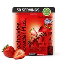 PowderVitamin Electrolytes Powder Plus Keto, Strawberry (50 서빙) 0 설탕, No Maltodextrin, 1000mg 칼륨, 120mg 칼슘, 120mg 마그네슘, 오가닉 비타민 C,Zero Calories, Energy Hydration Powder