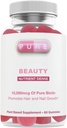 Pure Beauty | 10,000mcg of Pure Biotin | 60 맛있는 식물 기반 구미 | Healthy Hair, Skin & Nail Support | by Pure, INC.
