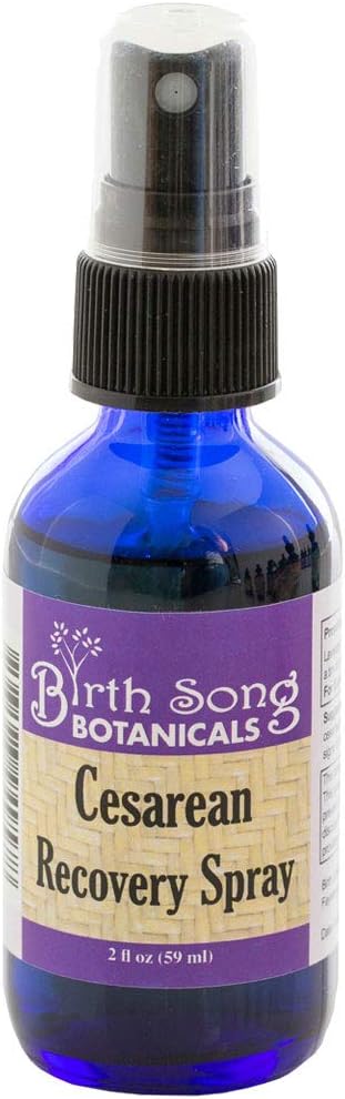 출생 송식물 유기 Cesarean 복구 Postpartum 스프레이, Perineal 스프레이, 포스트 Partum 케어 및 복구를위한 치유, 노동, 출산 및 배달에 대한 필수, 2oz 병