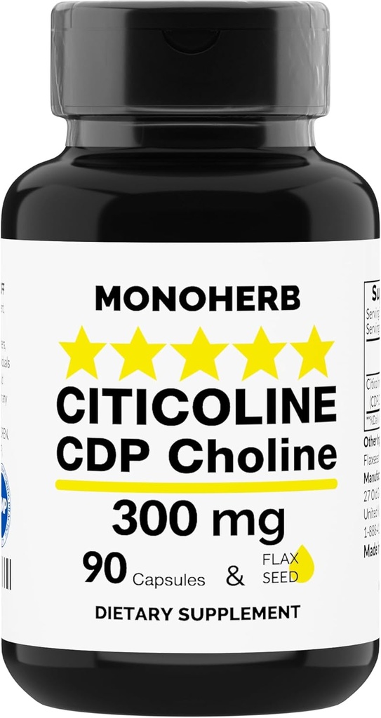 MONOHERB Citicoline CDP 콜린 캡슐 당 300 mg - 90 채식 캡슐