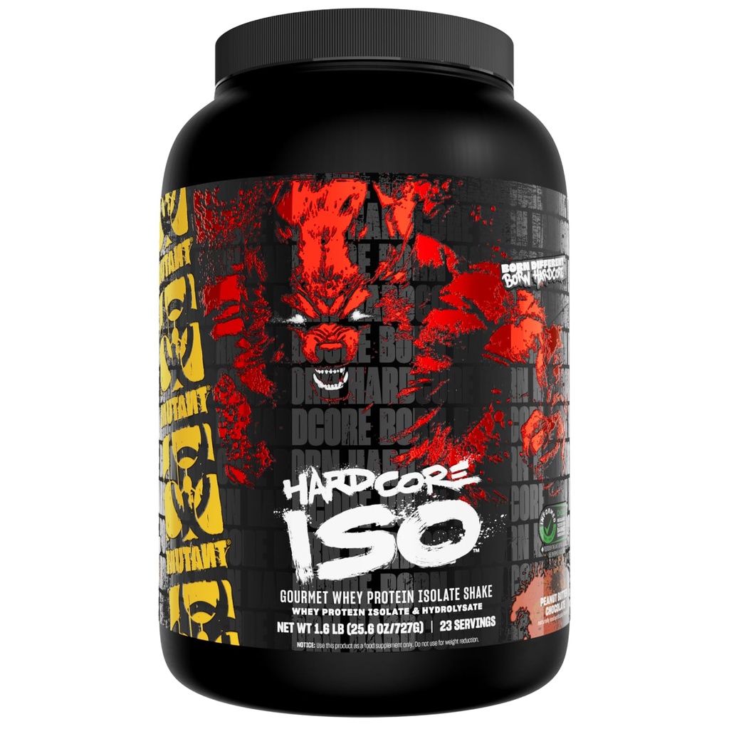 돌연변이 ISO 서지 Whey Protein Isolate Powder Acts Fast to Help Recover, Build Muscle, Bulk and Strength, 1.6 lb (Peanut Butter Chocolate)