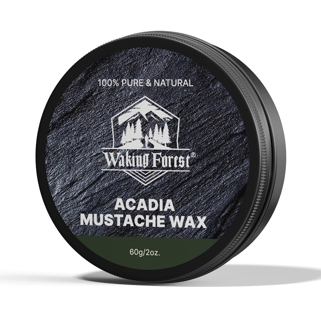 남자를 위한 Waking Forest Mustache 왁스 강한 파악 moustache 왁스 기차 Tame & 작풍 Sandalwood Beard 왁스 모든 자연적인 성분 2oz, 1 팩