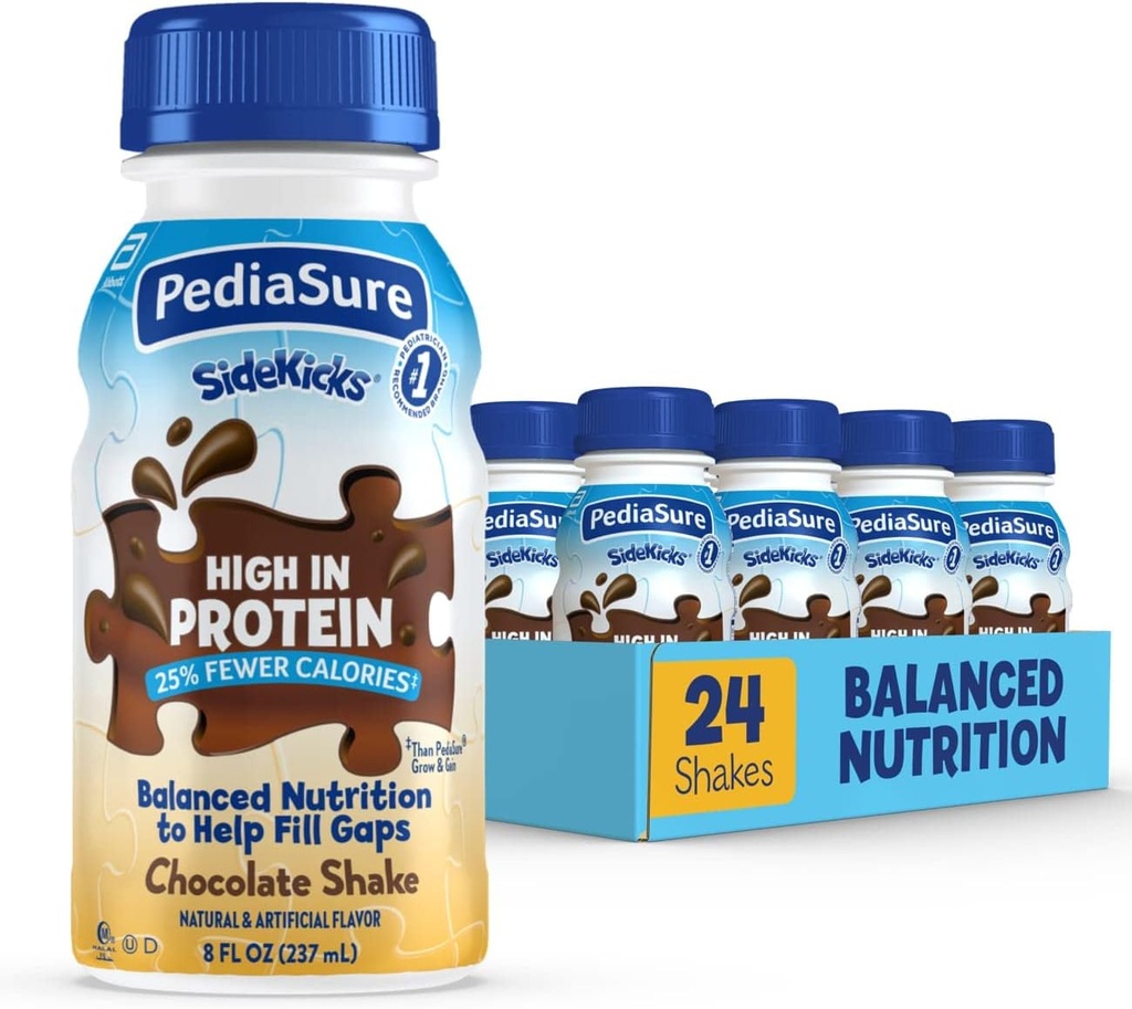 PediaSure Sidekicks 영양 음료, 초콜릿, 8 fl oz, 24 Count. (패키지 May Vary)