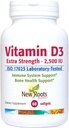 NEW ROOTS HERBAL 비타민 D3 2,500 IU (62.5 mcg) | 건강한 근육 기능 | 면역 지원 | 비 GMO & 글루텐 자유로운 (60 Softgels)