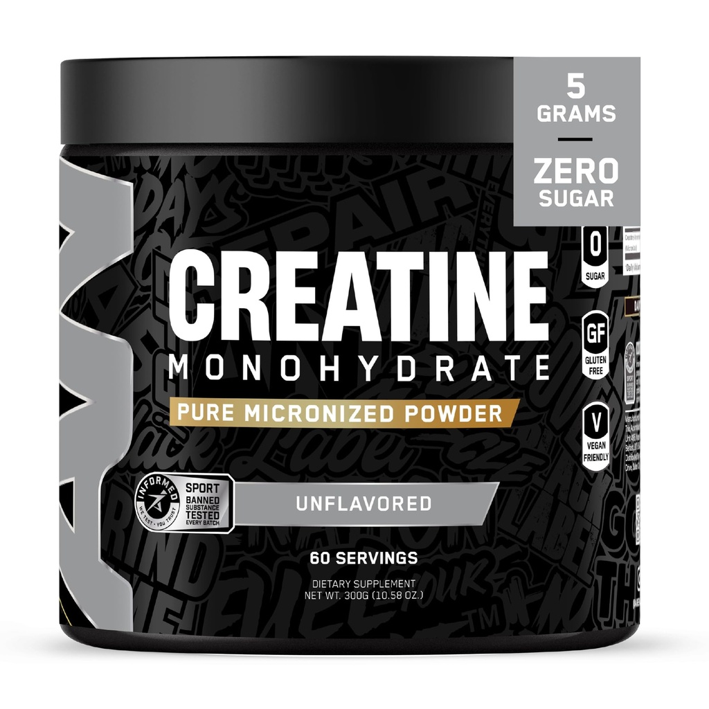 모든 블랙 모든 크레아틴 Monhydrate | 60 서빙 | 불확실한 | Micronized Amino Acid Powder | Cellular Energy | Cognitive Function | 글루텐 프리와 케토