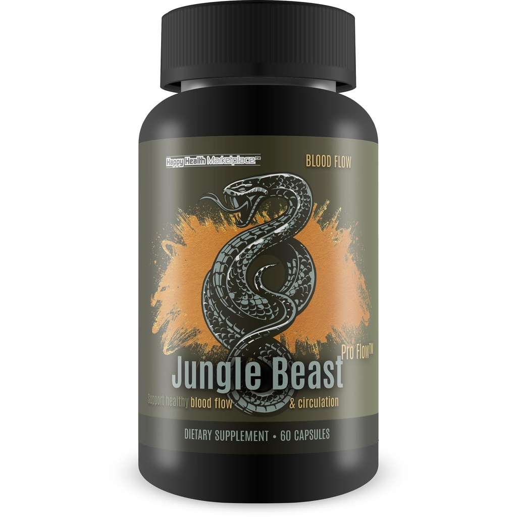 Jungle Beast Pro Flow - 건강한 순환을위한 최고의 혈액 흐름 정글 Beast Pro 보충 - 향상된 영양 전달을위한 건강한 순환 지원 - 혈액 순환 보충제 혈류