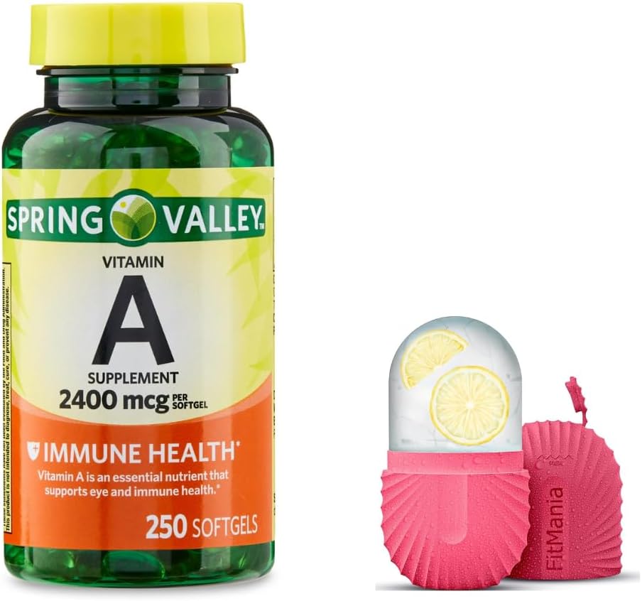 봄 밸리 비타민 A Softgels, 2400 mcg, 250 조사 및 얼굴을 위한 선물 얼음 롤러