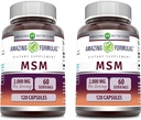 놀라운 포뮬러 MSM (Methylsulfonylmethane) 보충 | 2000 Mg Per 서빙 | 캡슐 | Non-GMO | 글루텐 프리 | 미국에서 제작 (2 팩, 120 카운트)