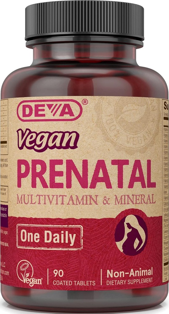 Deva Vegan Prenatal Multivitamin 및 미네랄 - 90 정제, 2 팩