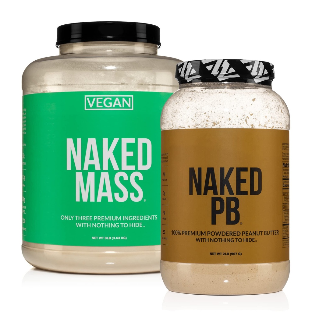 NAKED Soy-Free 단백질 번들: 8LB Vegan 질량과 2LB PB