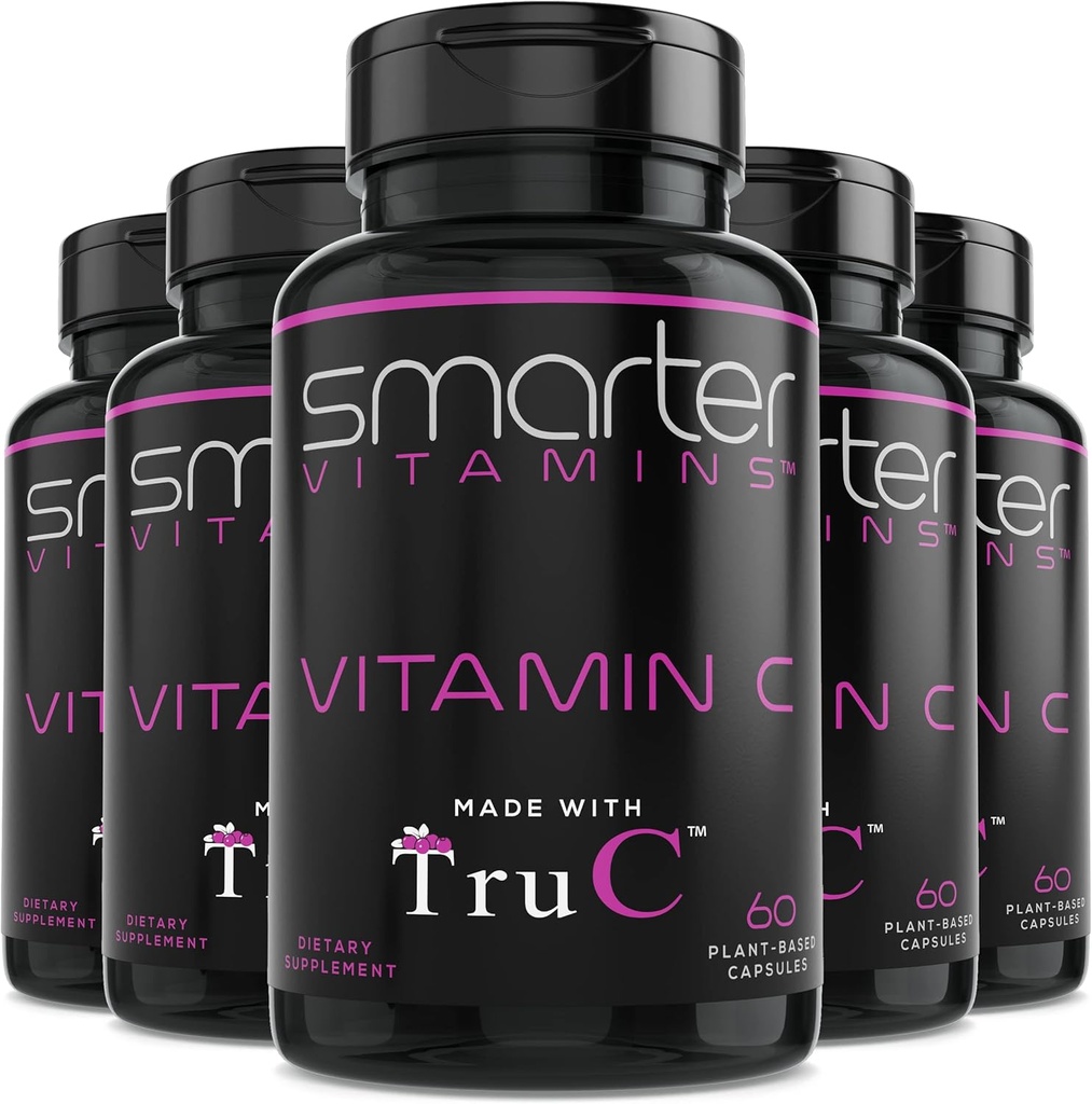 (5 팩) Berries, 프리미엄 산화제, Bioflavonoids & Polyphenols, 300 Vegan 캡슐에서 익지않는 전체적인 음식 비타민 C