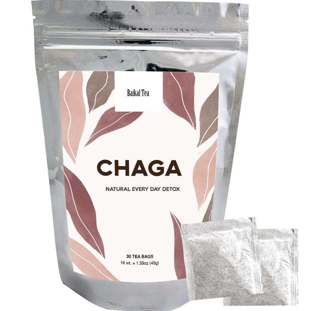 차가 티 - 100 % 와일드 시베리아 버치 차가 버섯 - 유기 - 30 Unbleached Tea Bags - 순수 아니 첨가제 - 천연 Detox 및 소화 지원 - 바이칼 차에 의해 손 - Picked
