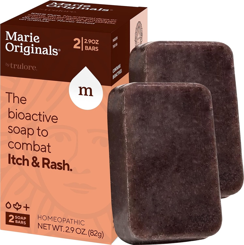 마리 Originals Itch Relief Soap Body Wash Bar - 곤충 Bites, 닭 Pox, Chiggers 및 기타 피부 Irritations ie의 모든 자연적 인스턴트 구호. Anti- Itch Calming 비누 (2 팩)