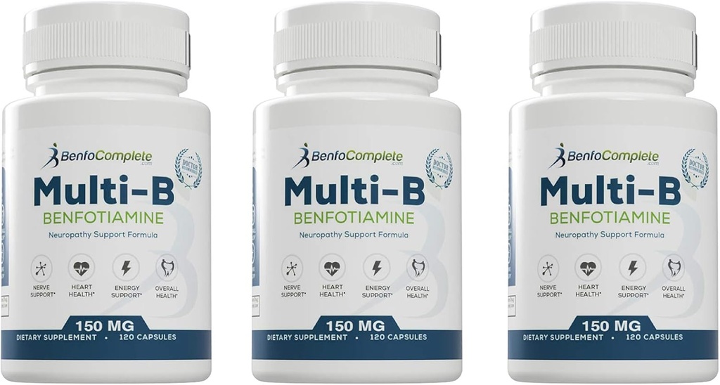 Benfotiamine 다 B Neuropathy 지원 공식 150mg 병 당 120 젤라틴 캡슐 - 3개의 병의 팩