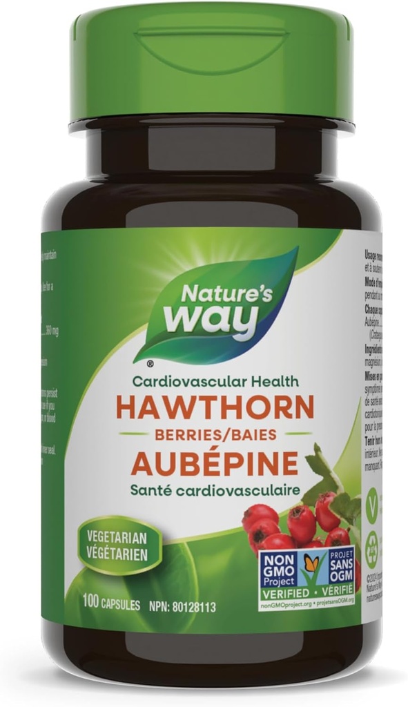 자연의 방법 Hawthorn Berries, 심장 혈관 건강, 100 채식 캡슐