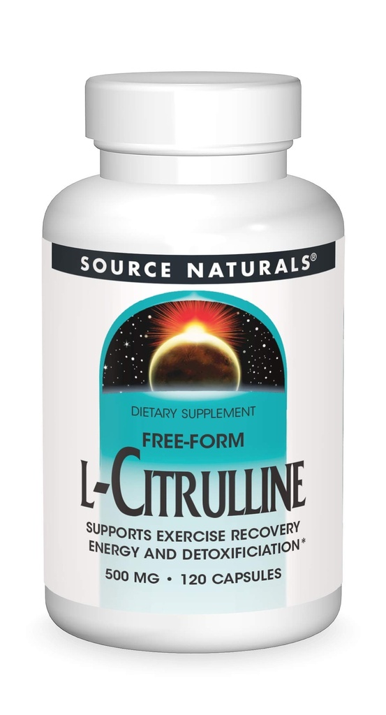 Source Naturals L-Citrulline - 운동 회복, 에너지 및 해독 *, 500 mg - 120 캡슐 지원