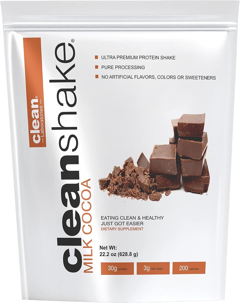 CleanShake Ultra-Premium 단백질 셰이크. 21 유기 성분, 23 비타민 및 무기물 및 비 GMO 및 rGBH-Free 잔디 Fed Whey Protein을 가진 청결한 단백질 분말 Shake. 단백질 인증.