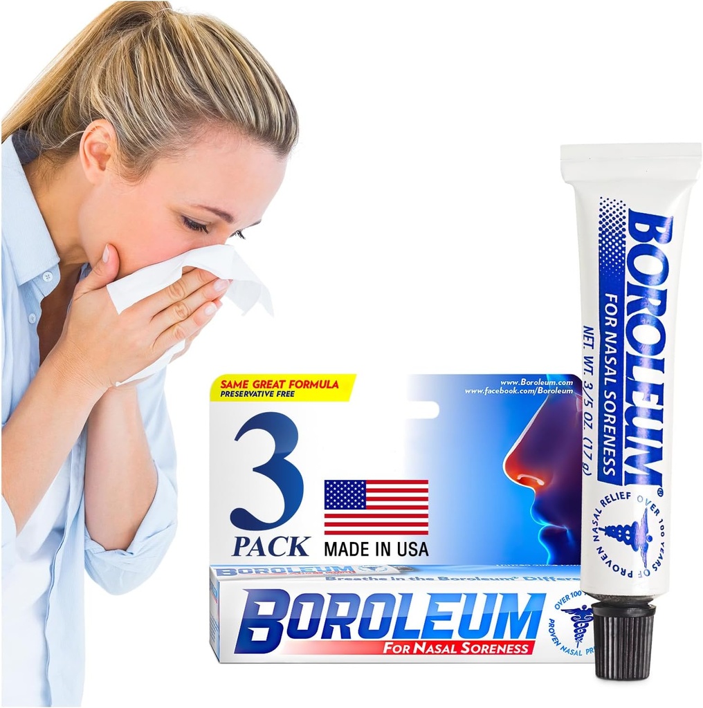 Boroleum 건식 릴리프 Nasal Soreness & Stuffy Nose Relief | Medicated Nasal Gel 및 Nose Moisturizer