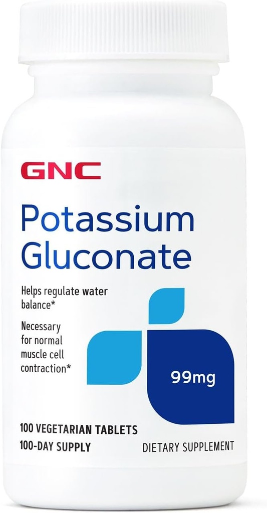 GNC 칼륨 Gluconate 99mg, 100 정제, 지원 정상 근육 기능