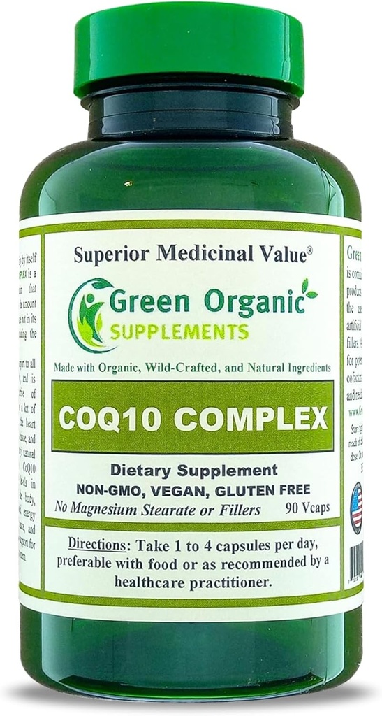 녹색 유기 보충교재 Coq 10 Complex, Ubiquinone, 90 VCaps, 높은 흡수성, 비 GMO, 글루텐 자유로운 (단 하나)