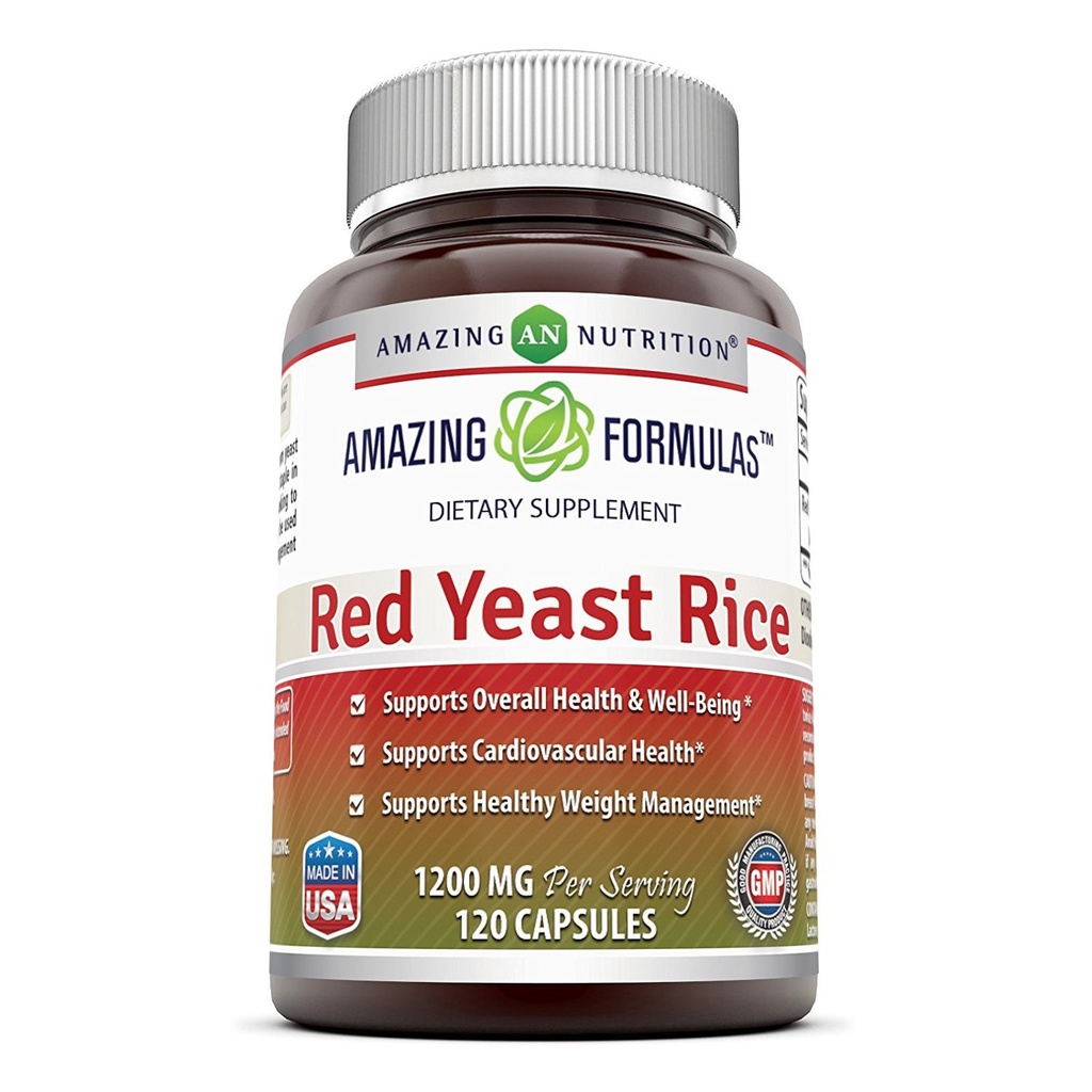 서빙 캡슐 보충 당 놀라운 수식 빨간 효모 밥 1200mg | Non-GMO | 글루텐 무료 | 미국제 (1 팩, 120 개)